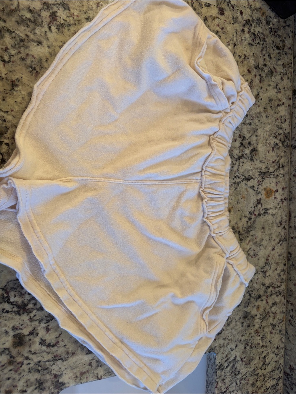 Free People Cream Terry Athletic Shorts with Drawstring Waist